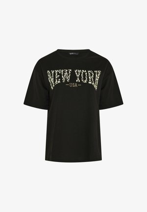 Yours Clothing, PLUS SIZE SHORT SLEEVE TOPS. - T-shirt print - black
