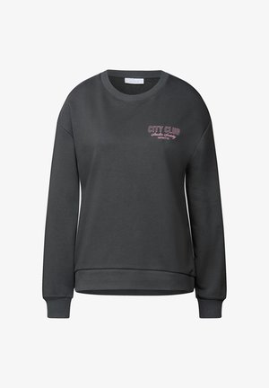 Ciemnoszara bluza z okrągłym dekoltem, długimi rękawami oraz ściągaczami przy mankietach i u dołu. Na przodzie haft napis "CITY CLUB" w kolorze różowym.