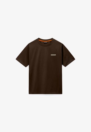 Napapijri, S-SMALL BOX SS OLIVE NIGHT G1F - T-Shirt basic - brown