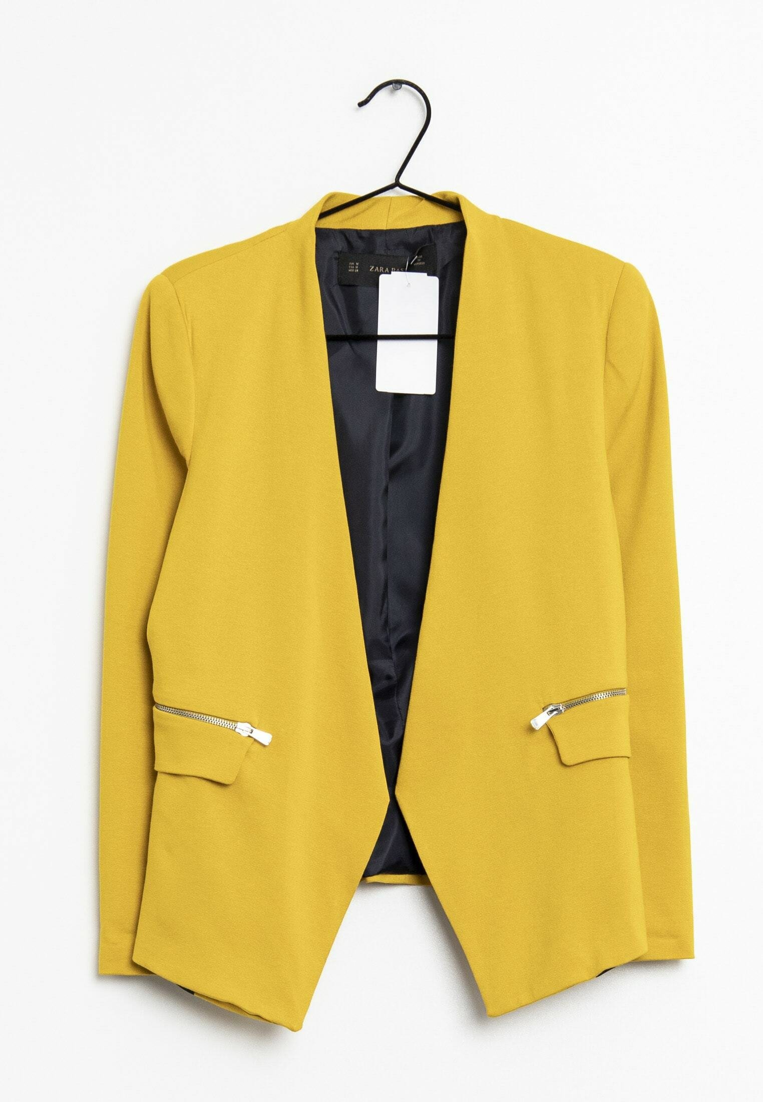 zara basic yellow blazer