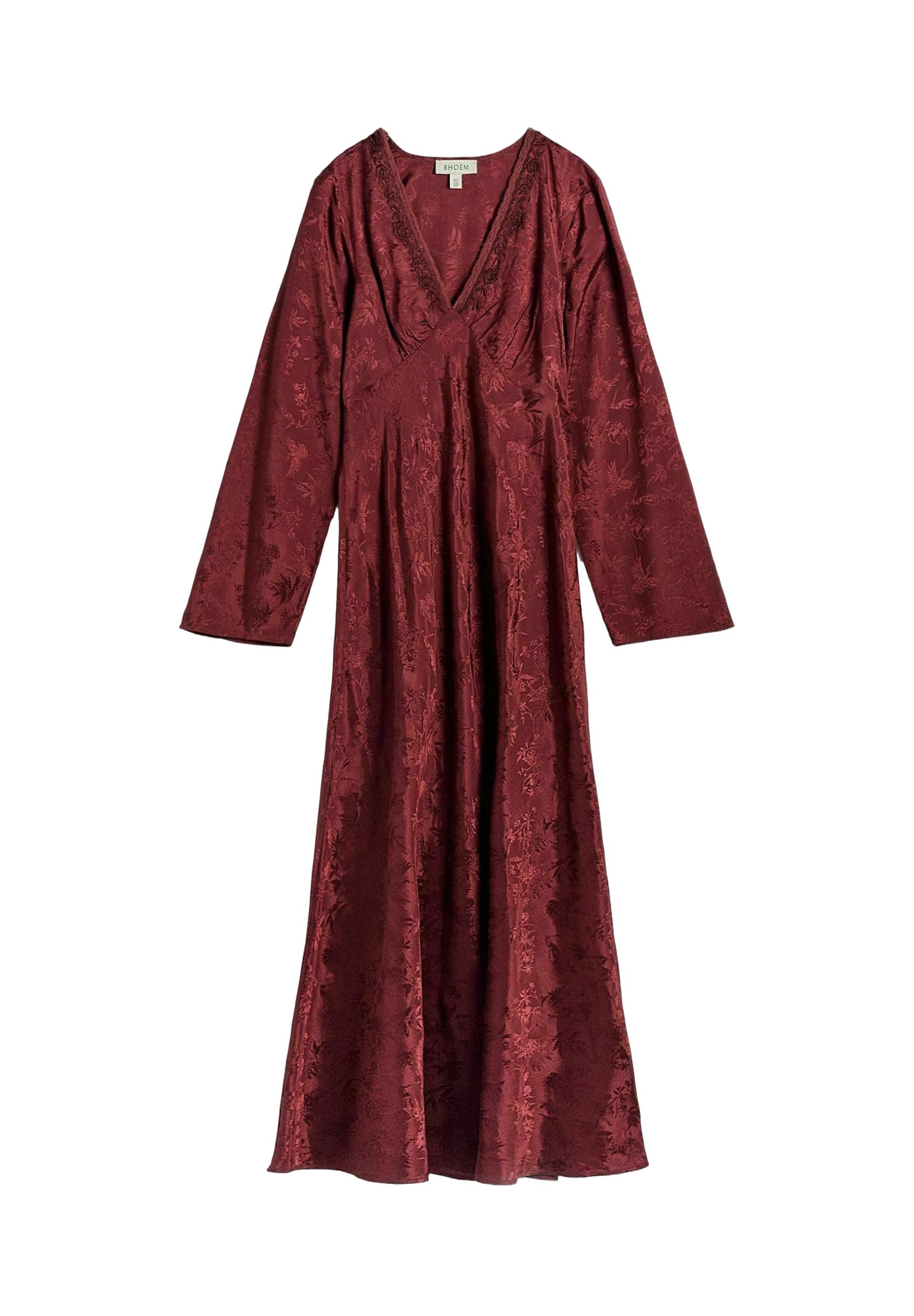 BHOEM REGULAR FIT - EMBROIDERED - Maxi dress - burgundy/red/red - Zalando