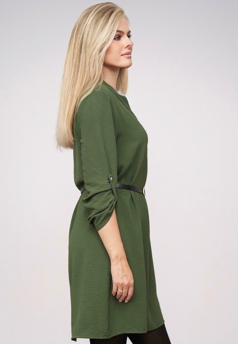 womens green mini dress 3/4 Sleeve Casual Maternity Nursing Dress Black / Small main image 1