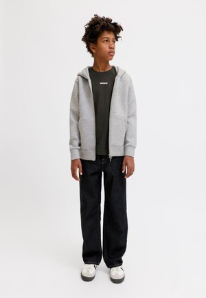 Jack & Jones Junior, HOODIE PLAIN HOODIE JUNIOR - Sweatjakke - light grey melange