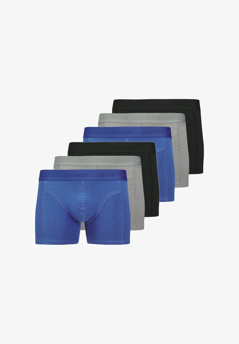 Set di sette paia di boxer in cotone per uomo, disponibili nei colori blu, grigio e nero. Tessuto morbido con vita elastica, arricchita dal nome del marchio in lettere in rilievo.