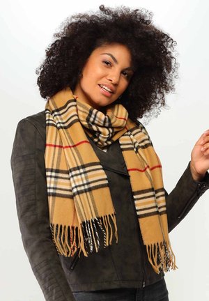 CASHMINK MIT KAROMUSTER - Scarf - camel