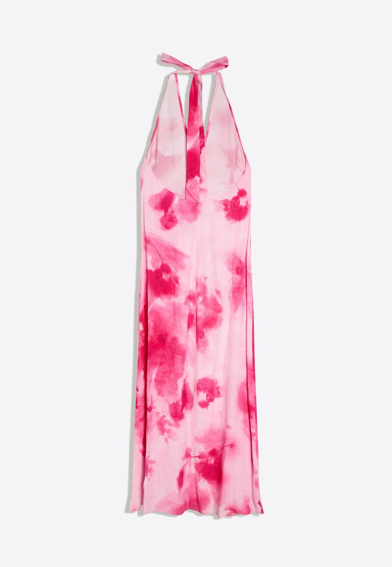 strapless open back dress Bright Rose Sadie Zebra Maxi Dress | Purple Door main image 0