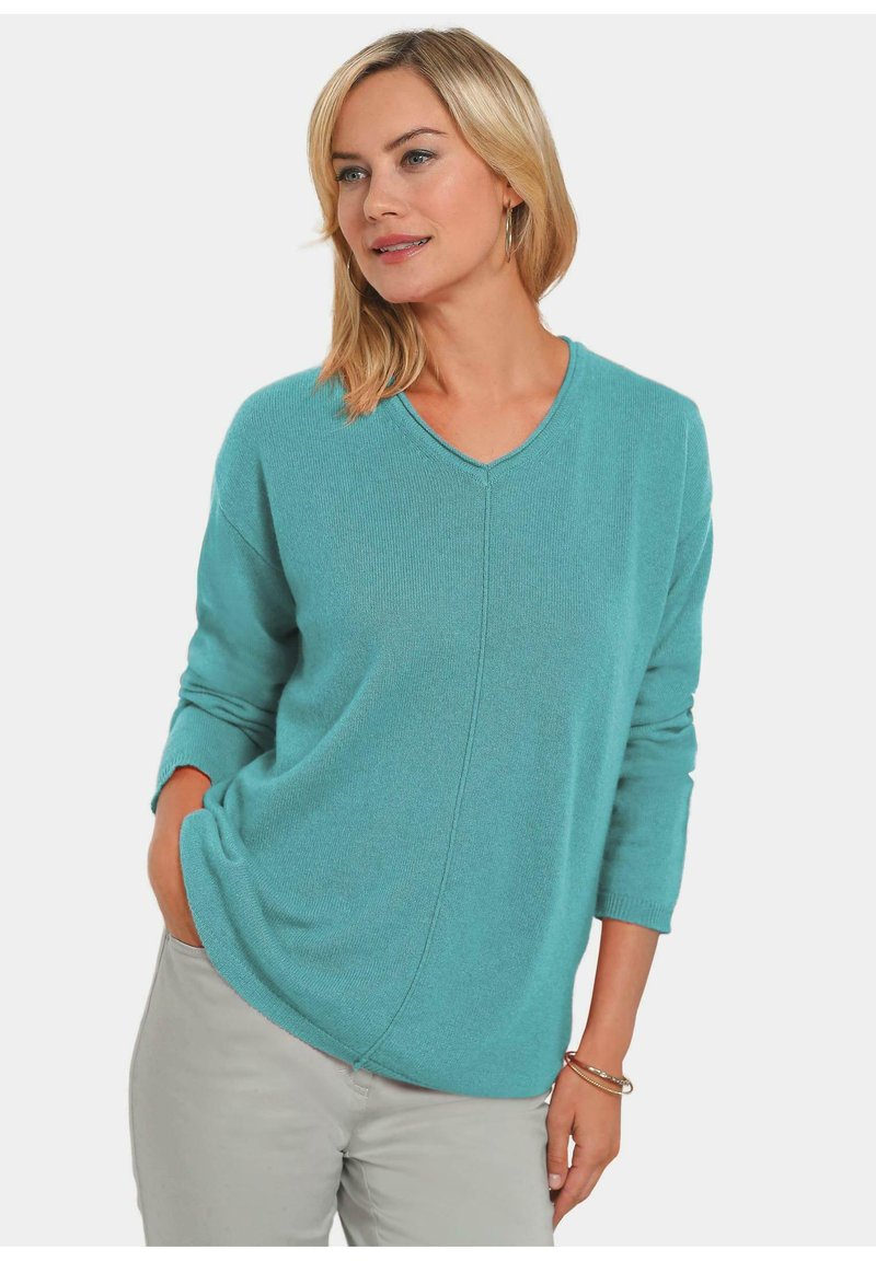 GOLDNER MIT V-AUSSCHNITT - Strickpullover - aqua