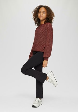 s.Oliver INTERLOCKMIT FLARED LEG - Leggings - Trousers - schwarz