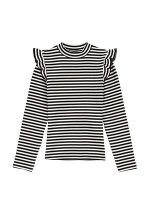 WE Fashion GERIBD MET RUCHES - Bluză cu mânecă lungă - whitegold