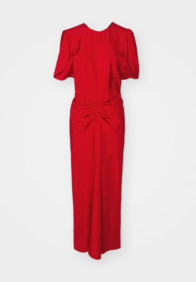 Victoria Beckham GATHERED WAIST MIDI DRESS - Juhlamekko - carmine