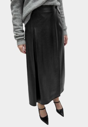 PLEATED - A-snit nederdel - black