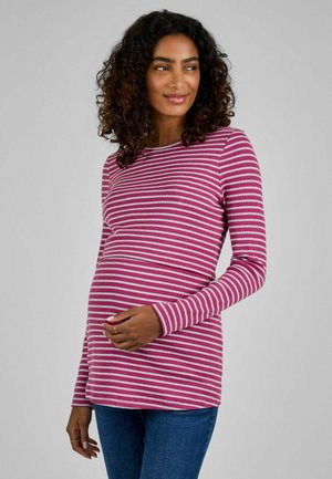 MATERNITY AND NURSING STRIPE REGULAR FIT - Long sleeved top - pink