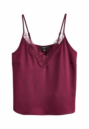 Next, REGULAR FIT - SATIN LACE CAMI TOP  . - Top - wine
