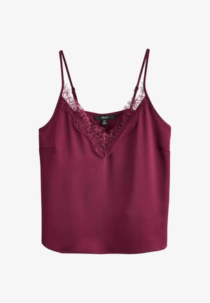 Next, REGULAR FIT - SATIN LACE CAMI TOP . - Top - wine
