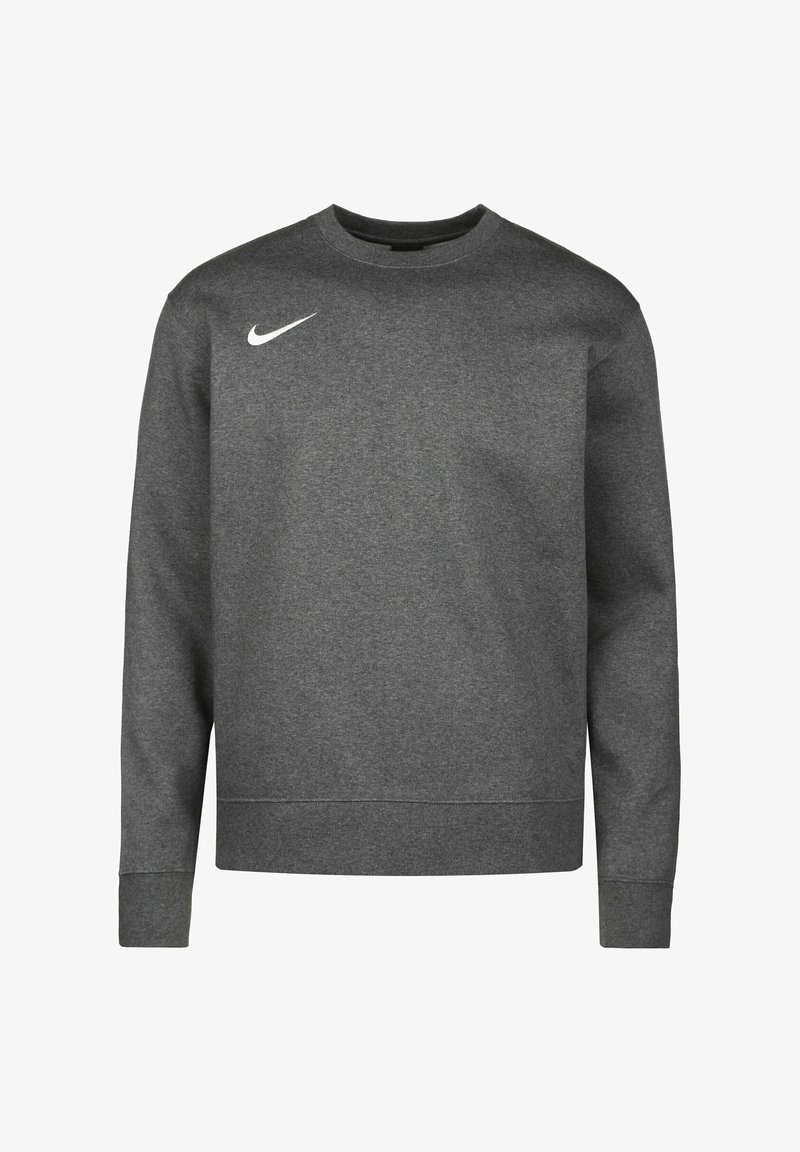 Felpa grigia realizzata in morbido tessuto, con collo a giro, maniche lunghe e logo Nike bianco nella parte sinistra del petto.