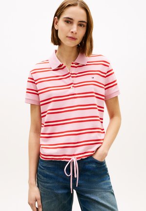 Tommy Hilfiger 1985 REGULAR FIT TIE FRONT POLO SHIRT - Bluză polo - bonita pink/fireworks