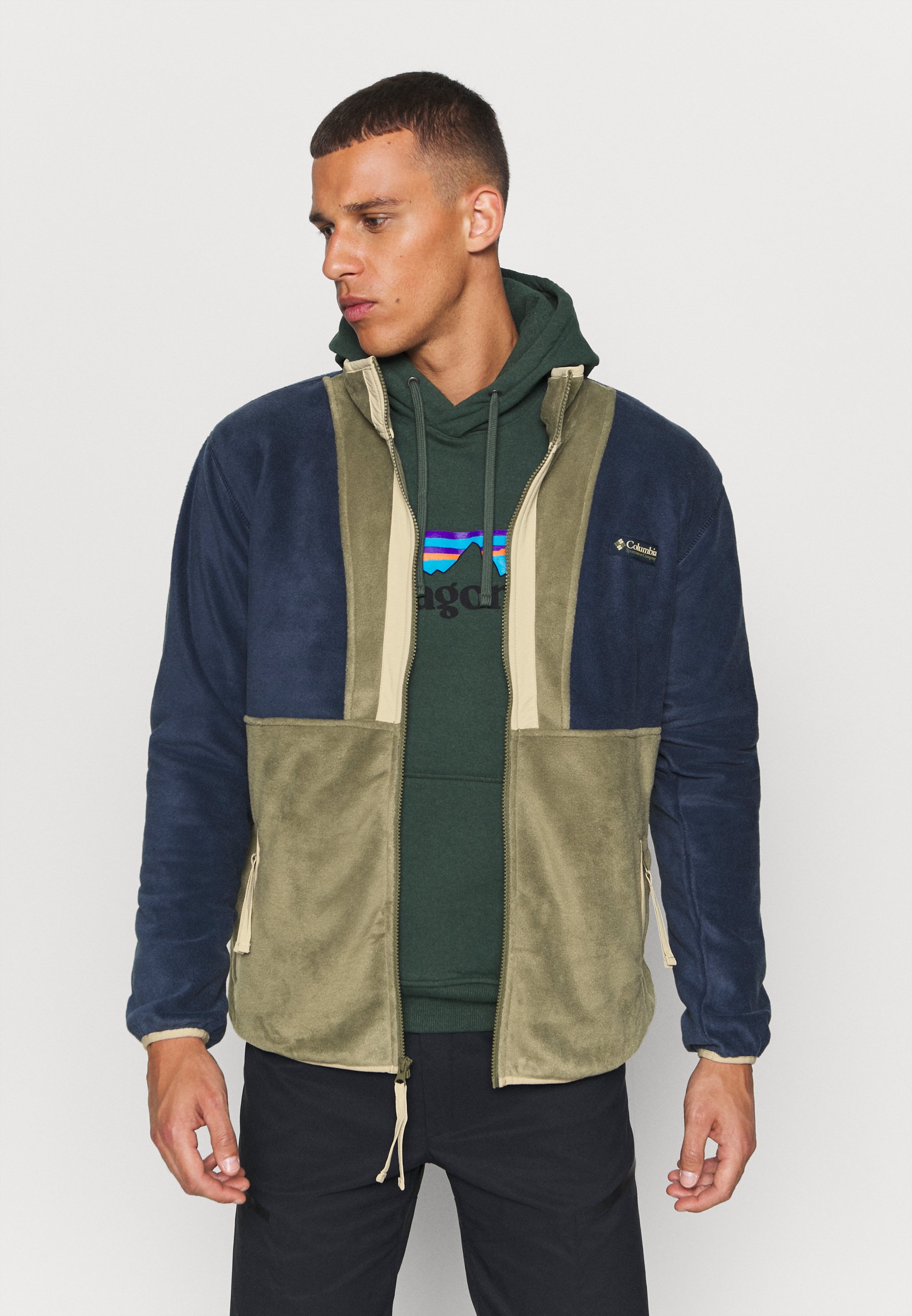 Columbia BACK BOWL FULL ZIP - Fleece jacket - stone green/collegiate navy/green  - Zalando.de