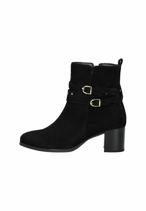 Cowboy/biker ankle boot - schwarz gold