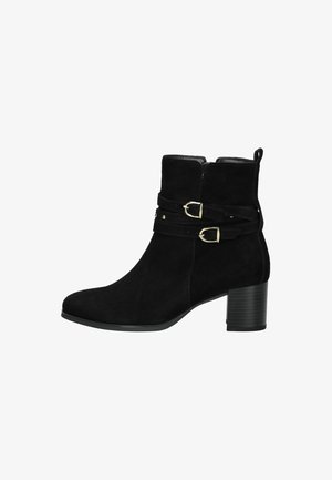 Cowboy/biker ankle boot - schwarz gold