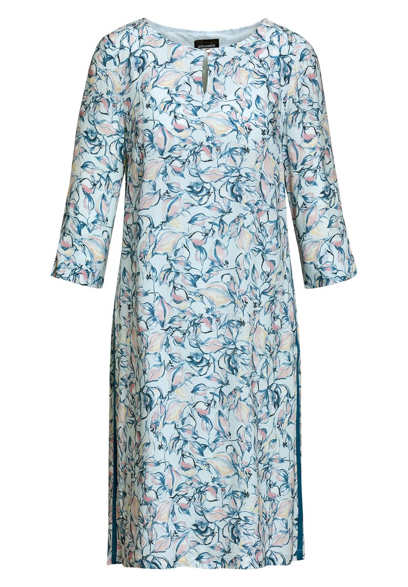 Damen Freizeitkleider | GOLDNER FIGURSCHMEICHELNDES EDLEM Freizeitkleid blau / gemustert/blau-meliert - NN98415 Damen Freizeitkleider | GOLDNER FIGURSCHMEICHELNDES EDLEM Freizeitkleid blau / gemustert/blau-meliert - NN98415