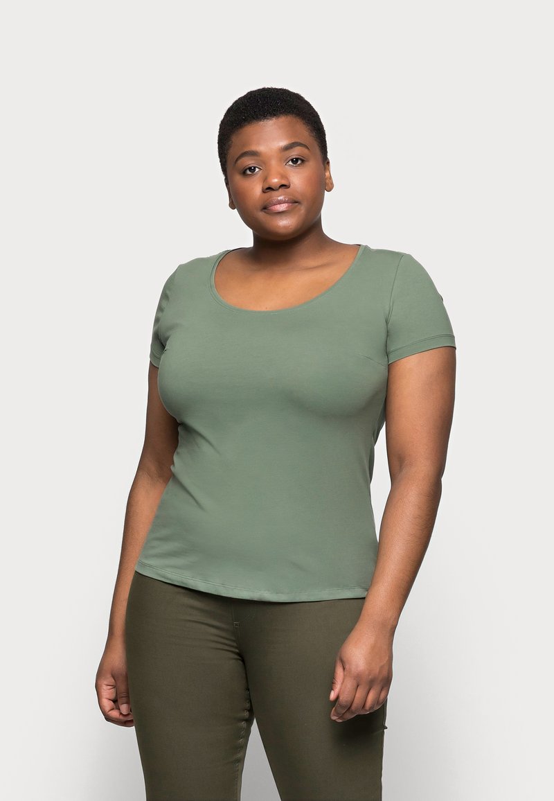 Damen T-Shirts | Anna Field Curvy 3er PACK T-Shirt basic blue/green/black/blau - KI75216 Damen T-Shirts | Anna Field Curvy 3er PACK T-Shirt basic blue/green/black/blau - KI75216