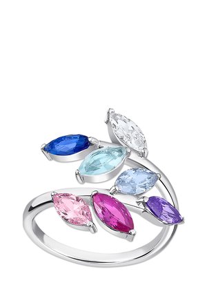 Bague - weiß aquamarin lila blau rosa silver-coloured