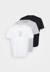 JJSKULLY TEE CREW NECK 3 PACK - T-shirts med print - ultimate grey/black/white