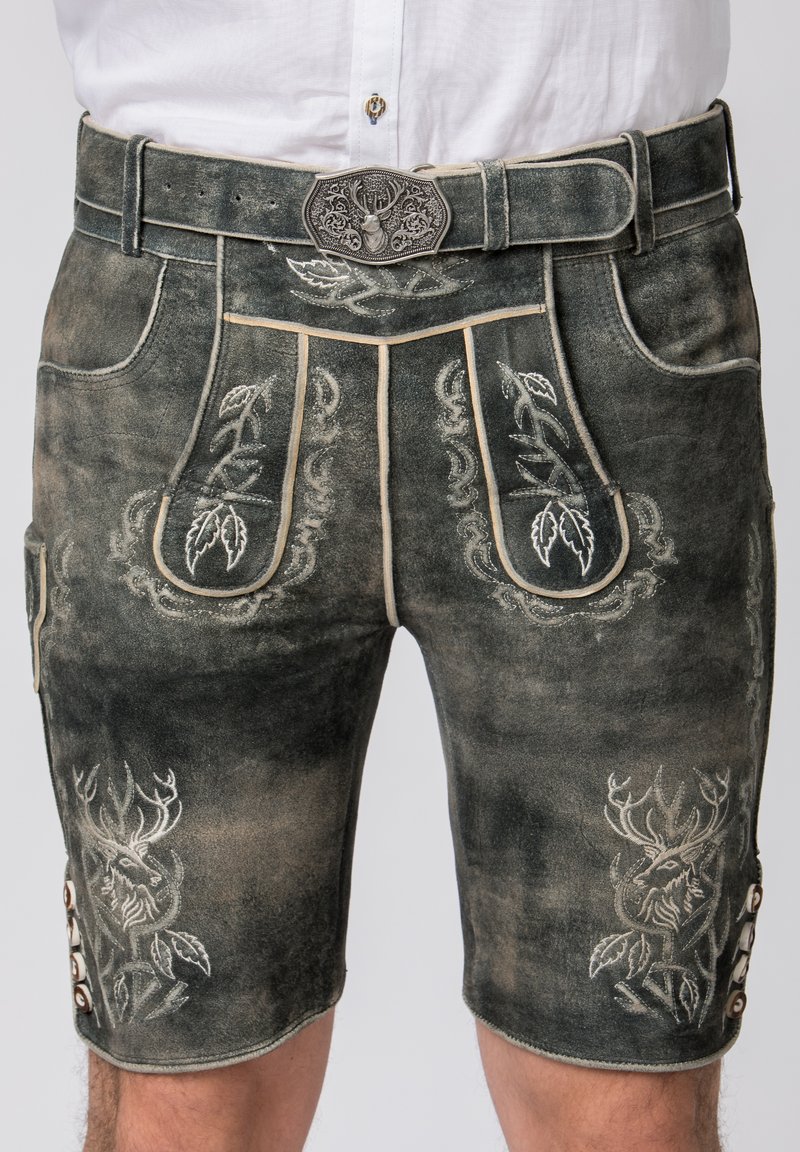 Stockerpoint Leren broek - grau gespeckt