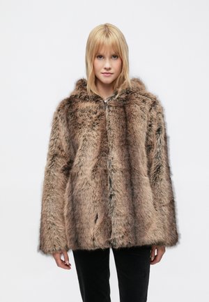 MIDI ZIP HOODIE - Zimný kabát - black