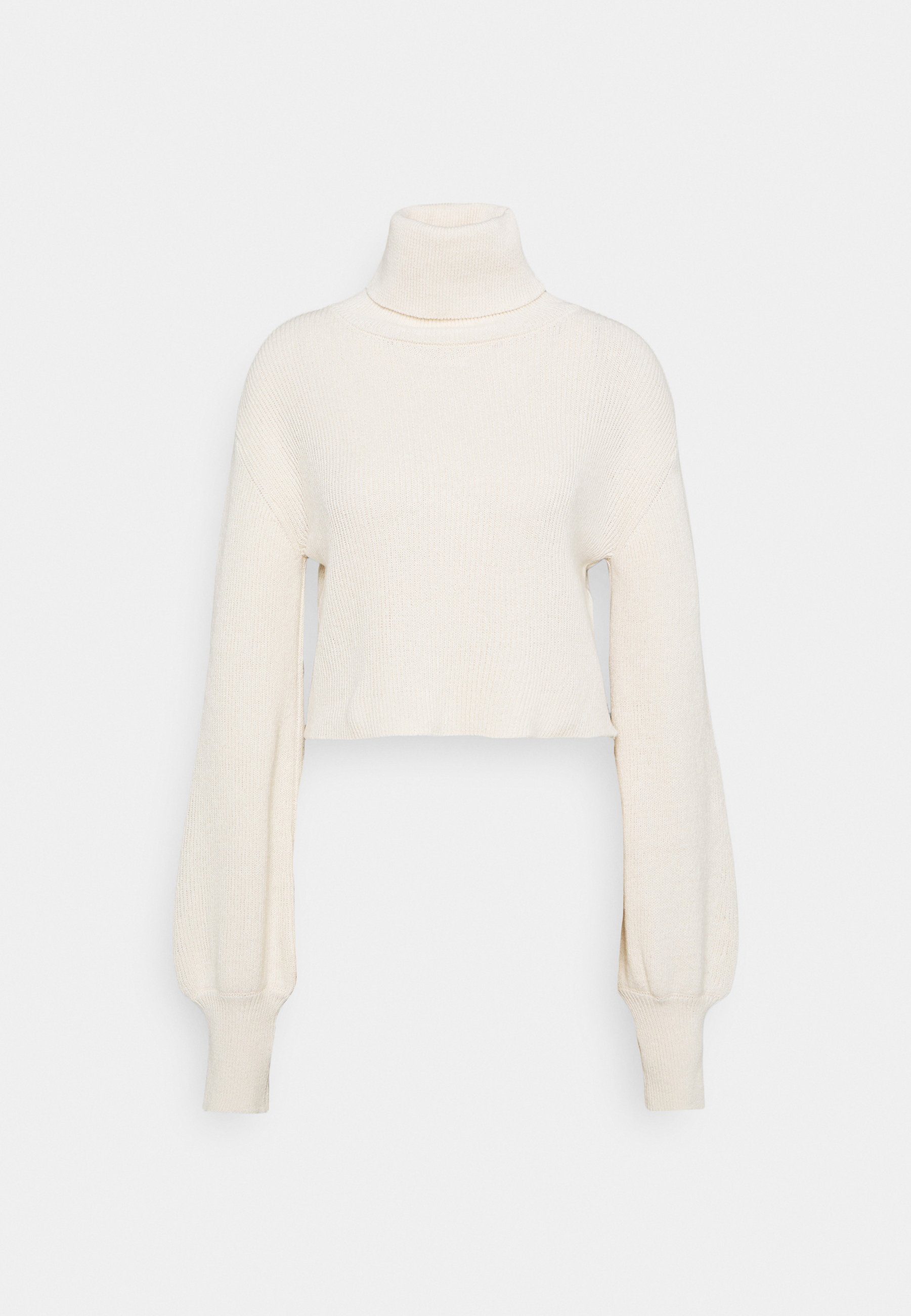 white cropped turtleneck