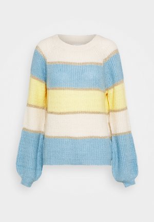 BLOCK COLOR - Jumper - yellow/white/bleu