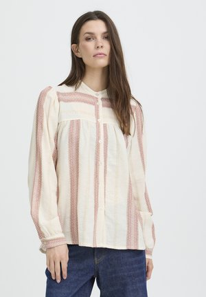 ADOLA   - Skjortebluser - creme with coral stripe