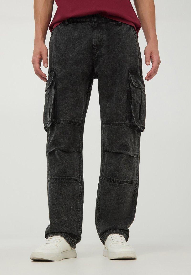 Terranova ACID WASH - Jeans baggy - nero denim