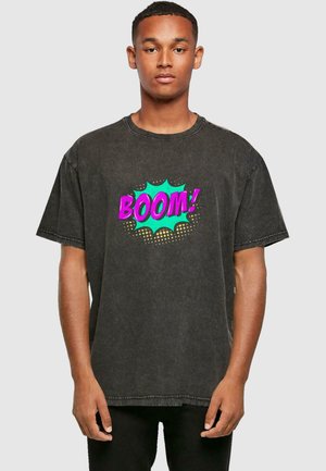 BOOM COMIC ACID WASHED - T-shirt print - black
