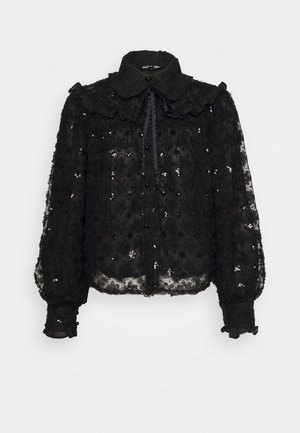 PIPPA SEQUIN BLOUSE - Gombos blúz - black