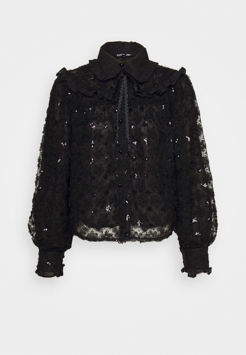 Sister Jane PIPPA SEQUIN BLOUSE Buttondown blouse black Zalando.ie