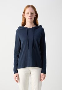 Marc O'Polo DENIM HOODED DRAWSTRINGS - Long sleeved top - navy teal