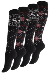 Yenita 4 PACK MIT NORWEGERMUSTER - Calzettoni - schwarz bunt