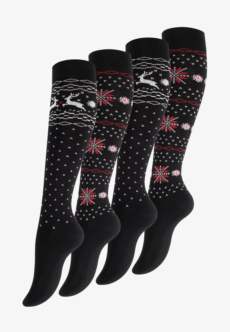 Yenita 4 PACK MIT NORWEGERMUSTER - Calzettoni - schwarz bunt