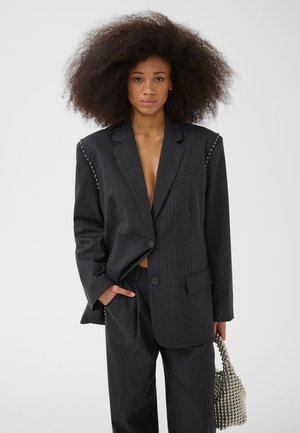Gestuz, LEHELA BLAZER - Блейзър - dark grey pinstripe