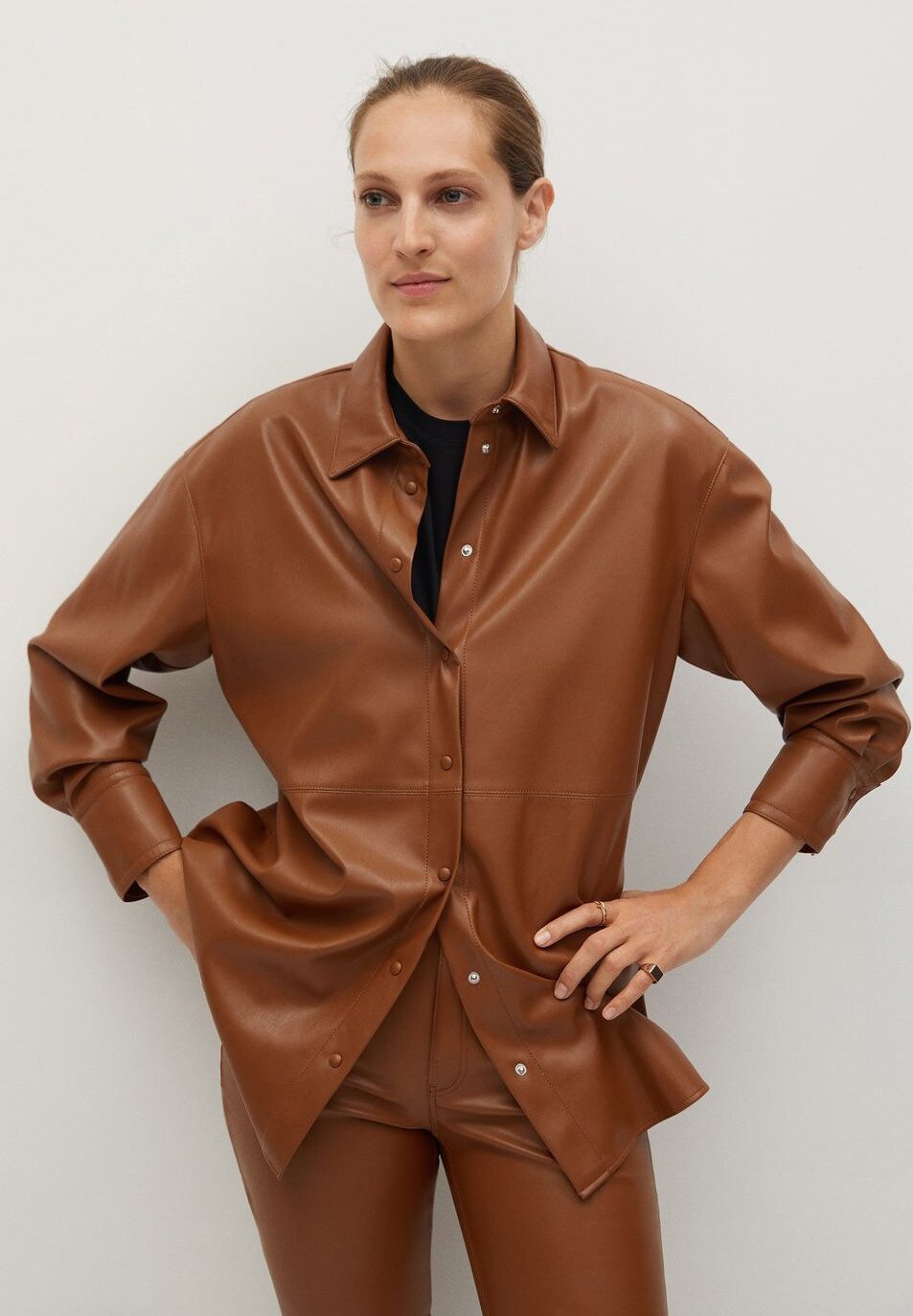 Mango JAYSI Skjorte medium brownbrun Zalando.no Mango MADE Skjorte braunbrun Zalando.no