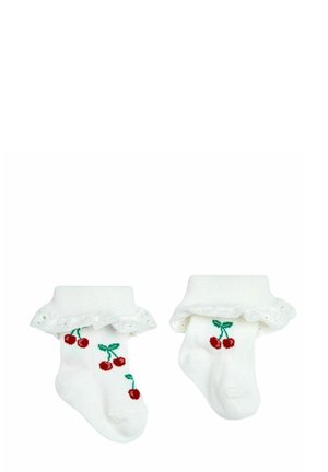 JoJo Maman Bébé 2-PACK FRILLY - REGULAR FIT - Strømper - cream cherry