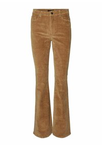 HIGH WAIST VMSIGA FLARED - Tygbyxor - tobacco brown