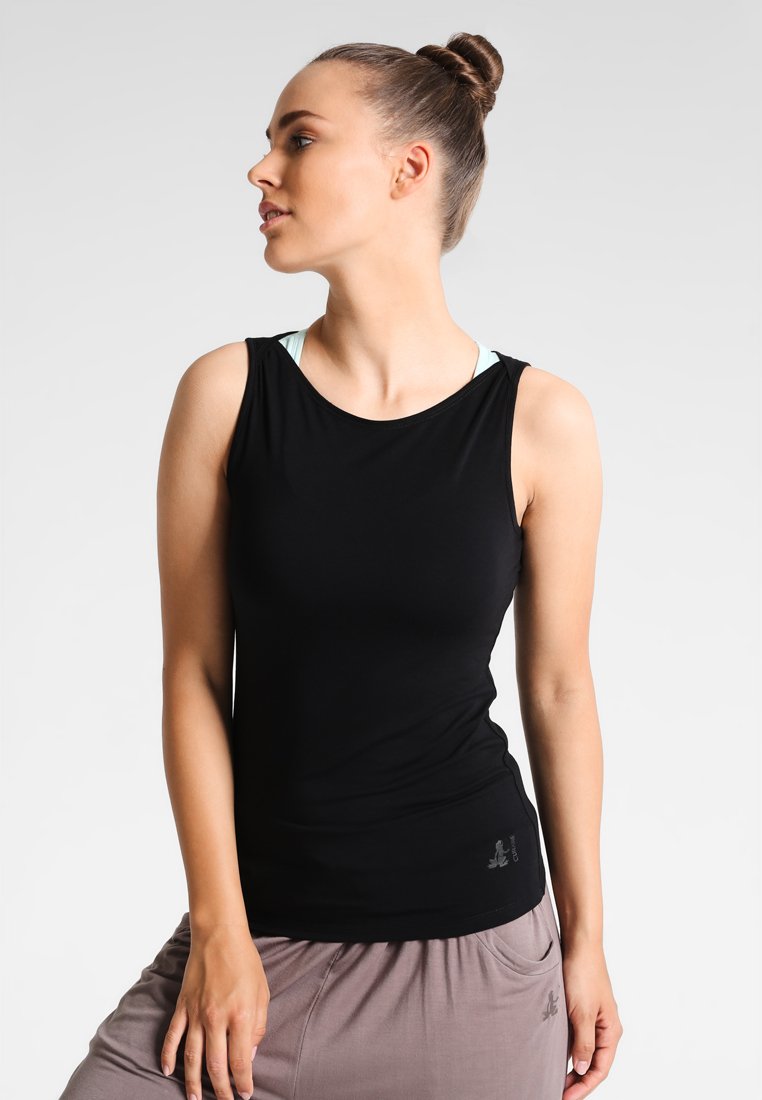 Curare Yogawear TANK BOAT NECK Topper black Zalando.no Curare Yogawear TWISTBACK - Topper - greyberry