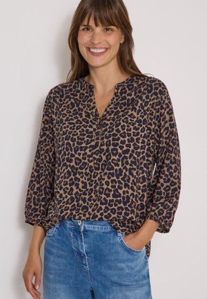 Cecil, 3/4-ARM TUNIKA MIT SPLIT NECK UND LEO-MUSTER - Blouse - creamy mocha