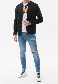 Ombre Felpa con zip - black