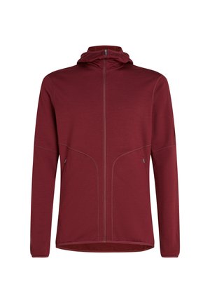 icebreaker MERINO 560 HEAVY WEIGHT  REAL FLEECE ELEMENTAL ZIP HOODIE - Vetoketjullinen college - dark red