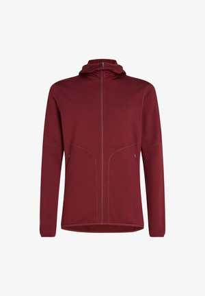 icebreaker MERINO 560 HEAVY WEIGHT  REAL FLEECE ELEMENTAL ZIP HOODIE - Vetoketjullinen college - dark red