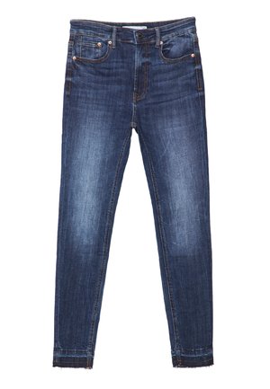 Stradivarius, D07 REGULAR WAIST SKINNY JEANS - Jeans Skinny - mottled dark blue