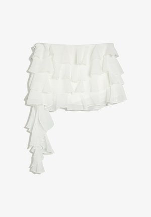 Bershka, MNI SKIRT - Jupe trapèze - white